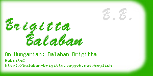 brigitta balaban business card